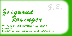 zsigmond rosinger business card